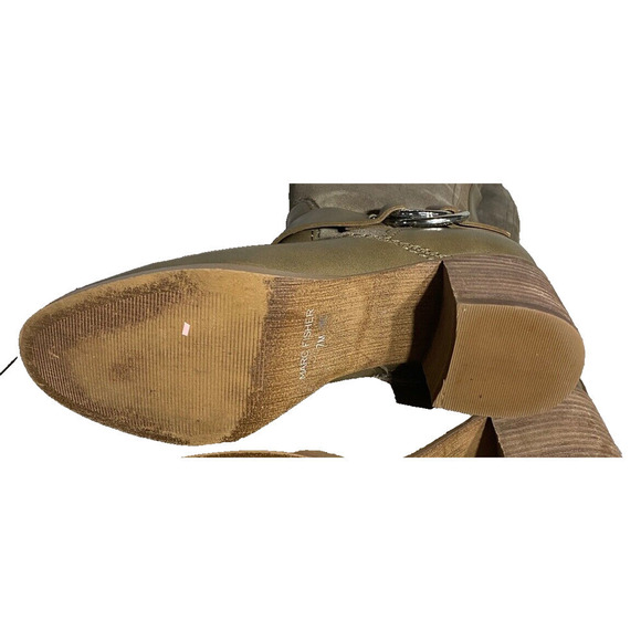 Mark Fisher - brown leather & suede riding tall style boots, side buckle 7M - Picture 3 of 3